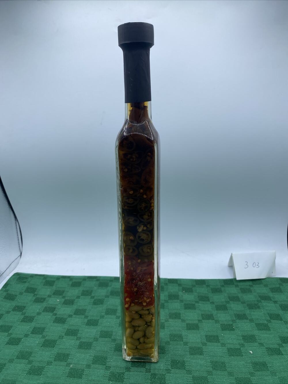 Vinegar Infused Decorative Unique Glass Bottle - 13.5” Multicolor. Vintage